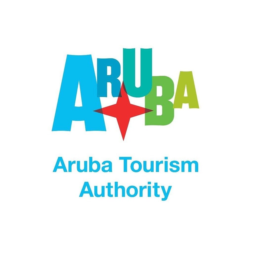 Aruba Tourism Authority logo with vibrant colors and modern design, promotes travel to Aruba, Caribbean destination, tourism promotion, travel agency branding, and Aruba vacation planning.